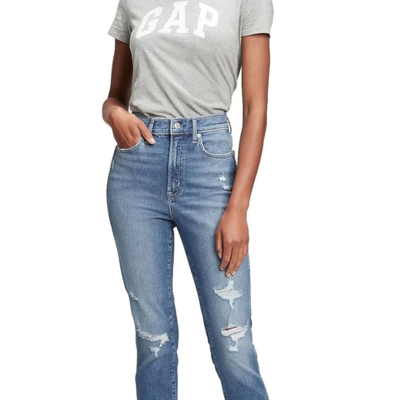 GAP High Rise Cigarette Raw Hem Jeans Size 24P - Picture 8 of 8